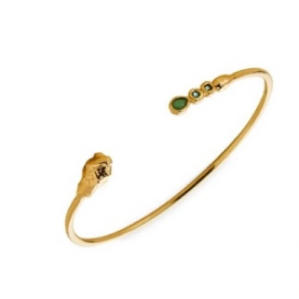 ALEXIS BITTAR Set of 3 Asterales Gold Green Blue Nanogem Crystal Cuff Bracelets